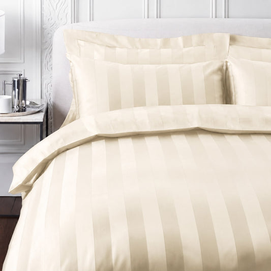 Çizgili Deluxe Pamuk Saten Çift Kişilik Nevresim Takımı