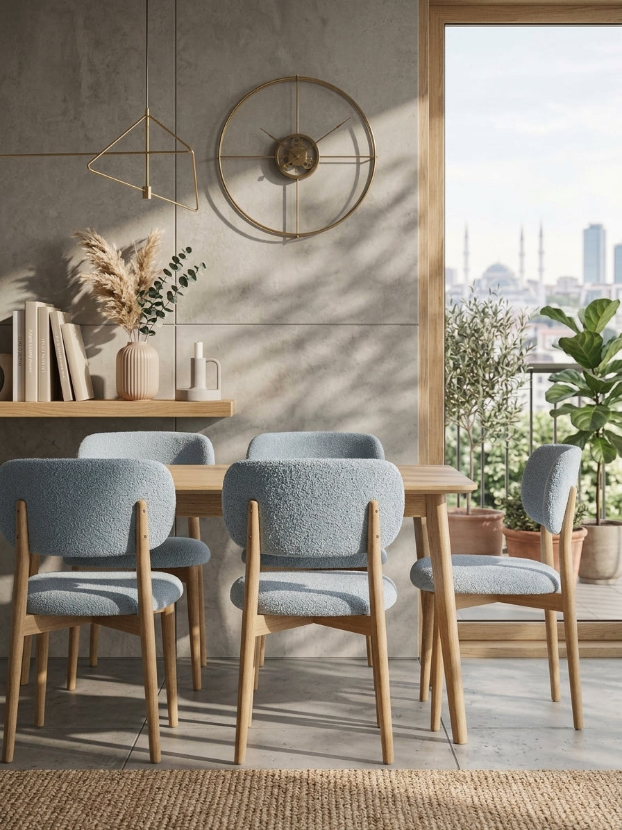 Bohem Lastikli Likralı Jakarlı Sandalye Kılıfı – 6 Adet