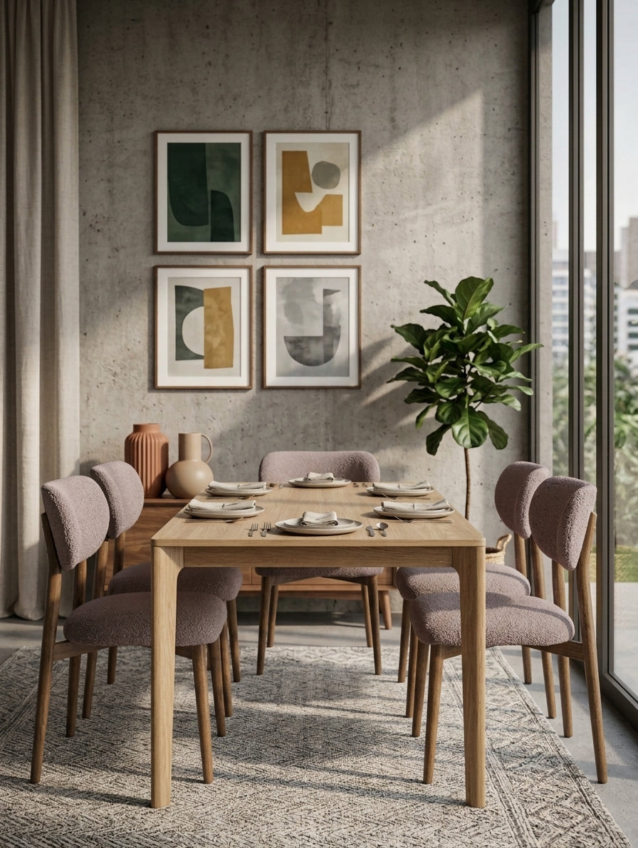 Bohem Lastikli Likralı Jakarlı Sandalye Kılıfı – 6 Adet